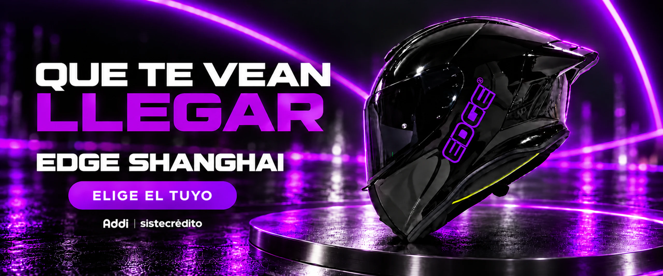 Casco Edge Shanghai morado